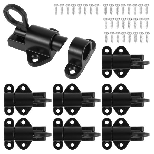 8Pcs Self-Closing Latches Spring Door Lock Latch Aluminum Alloy Spring Load Bolt Latch Safety Automatic Spring Slide Door Latch with Screws for Window Cabinet Drawer Pet Door