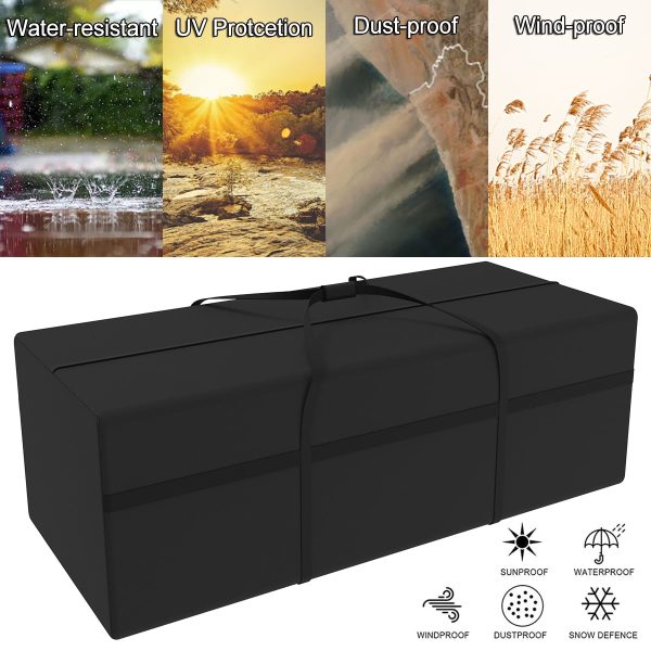 FUYGRCJ Large Outdoor Cushion Trunk Storage Bag Garden Patio Furniture Covers Waterproof 68X30X20in Black