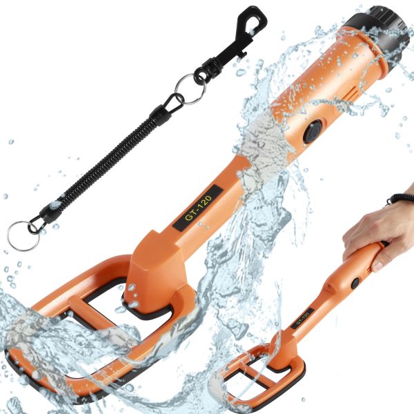 Underwater Metal Detector 9.84FT IP68 Fully Waterproof 4.2inch Coil Metal Detector with LED and Alarm Handheld GT-120 Metal Finder Detector Tool for Ferrous and Non-Ferrous Metal