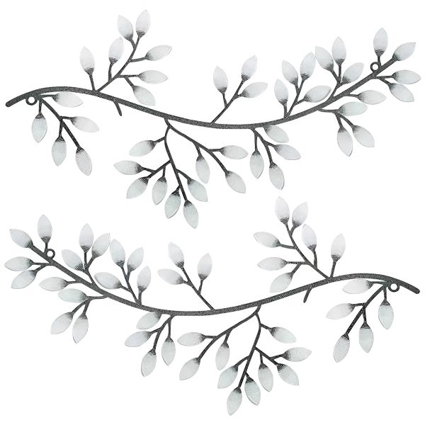 4Pcs Metal Tree Leaf Wall D??cor Vine Olive Branch Leaf Wall Art Artistic Wall Hanging Sign Decorative Wall Sculpture Sturdy Home Decoration for Living Room Bedroom Wall Decoration