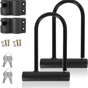 2Pcs Bicycle Lock U-Lock, Heavy Duty Bike Lock with U Lock Shackle and Mounting Bracket