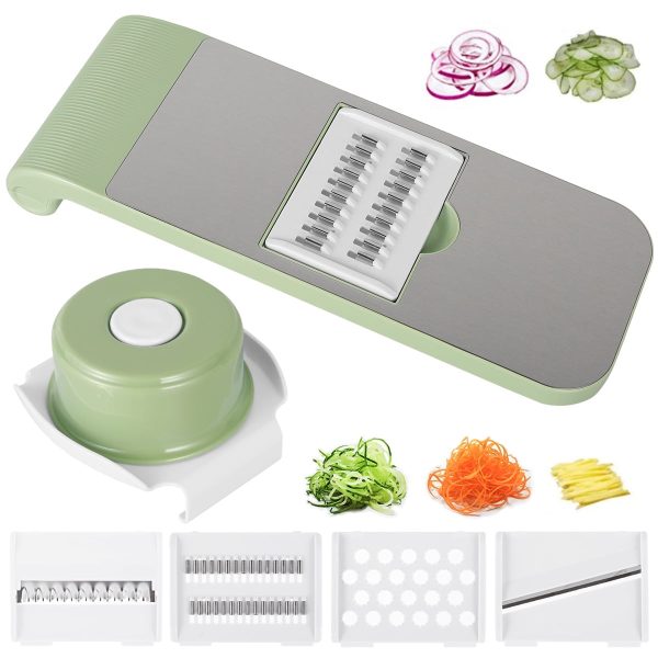 Vegetable Cutter,Mandoline Slicer Adjustable Vegetable Chopper Multifunctional Vegetable Cutter Food Chopper with Hand Guard Sharp Stainless Steel Blades for Vegetables Fruits Home Kitchen