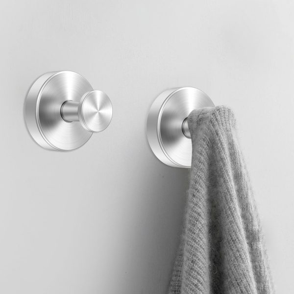 2Pcs Suction Cup Hooks 15lbs Stainless Steel Suction Cup Shower Hook Waterproof Rustproof Bathroom Towel Hanger No-Drill Towel Coat Hook for Mirrors Tiles Glass Shower Towel