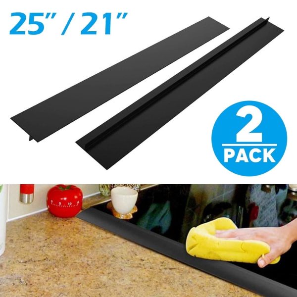 Lzvxtym 2 Pack Silicone Kitchen Stove Counter Gap Cover 25'' Heat Resistant Long Gap Filler Seals Spills Between Counter Stovetop Oven