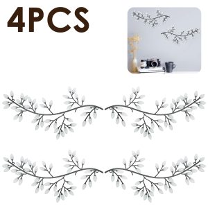 4Pcs Metal Tree Leaf Wall D??cor Vine Olive Branch Leaf Wall Art Artistic Wall Hanging Sign Decorative Wall Sculpture Sturdy Home Decoration for Living Room Bedroom Wall Decoration