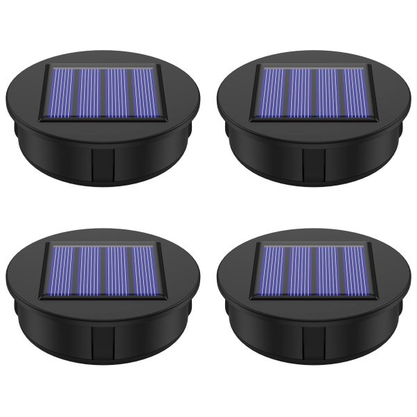 Hvxrjkn 4Pcs Solar Light Replacement Top 1.2V IP65 Waterproof LED Solar Panel Lantern Lid Light Durable Outdoor Solar Top Replacement Parts for Patio