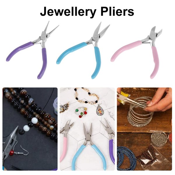 EUWBSSR Jewelry Pliers,3pcs Jewelry Making Pliers Tools Kits Jewelry Beading Repair Making Supplies