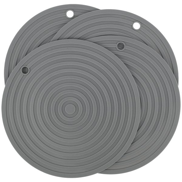 Tcwhniev Circular 9.4 inch Multi-Purpose Sustainable Silicone Mat for Hot Pan and Pot Pads.Hot Pads Silicone Heat Resistant Coasters??4Pcs??