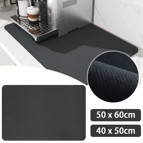 Eummy Coffee Mat Hide Stain Rubber Backed Absorbent Coffee Maker Mat for Countertops Coffee Bar Mat Decor Spill Mat Rubber Dish Drying Mat for Kitchen Counter