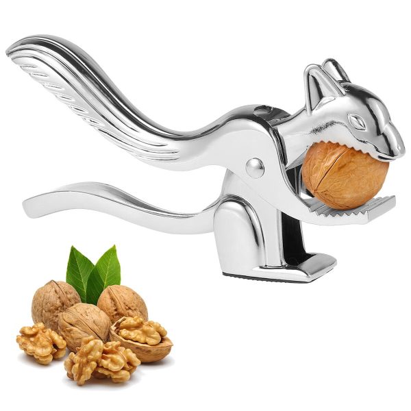 Nut Crackers Zinc Alloy Creative Squirrel Shape Nut Shell Opener Anti-Oxygen Walnut Plier High Strength Nut Opening Tool for Walnuts Pecans Hazelnuts Almonds Brazil Nuts