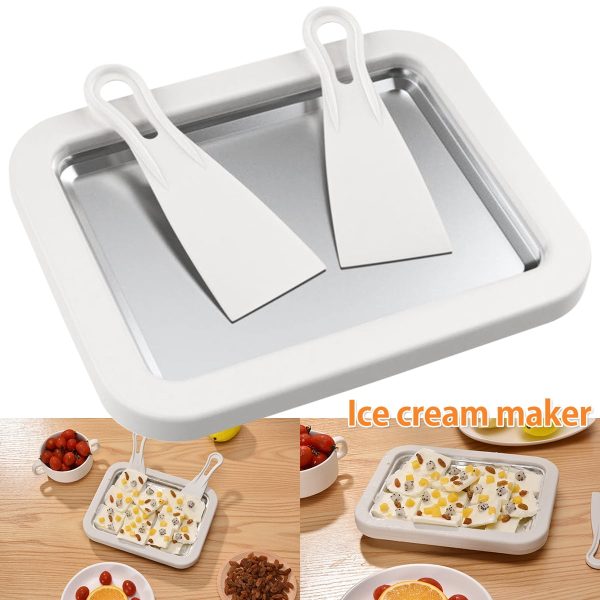 Hvxrjkn Instant Ice Cream Roll Maker Ice Cream Pan Instant Cold Plate with Material of Food Grade Stainless Steel for Making Rolled Ice Cream Soft Serve Slushies Frozen Yogurt Sorbet