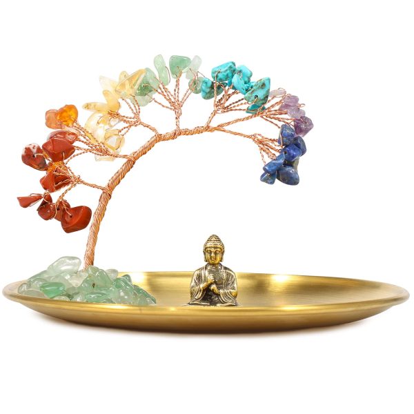 Tree and Buddha Decor Buddha Statue with Crystal Tree Energy Balance Tree of Life Handmade Tree and Buddha Statue Zen Chakra Decor for Luck Wealth Home Decor Yoga Meditation