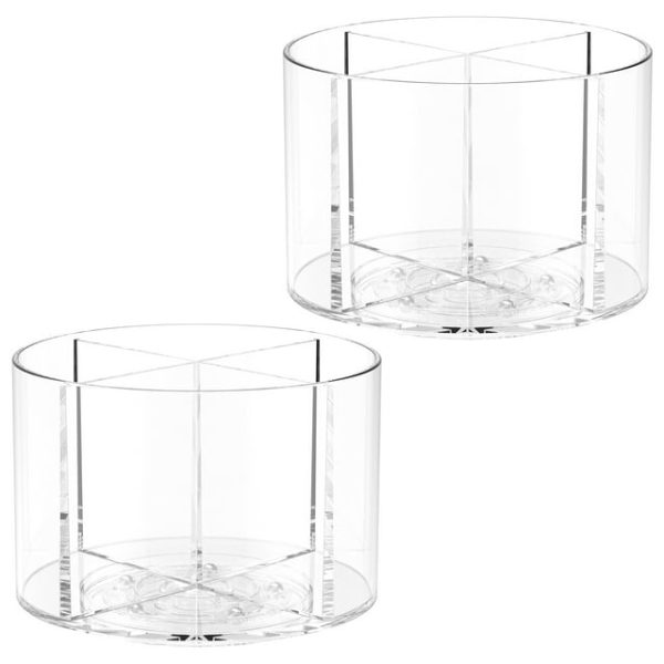 Drinks Packet Organizer Clear Flavor Packet Holder Versatile Lazy Susan Rotating Storage Fit Divided Drinks Mix Rotating Holder Easy to Use Water Packet Organizer for Counter Top