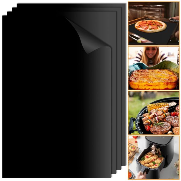 Jetcloudlive 4 Pcs Oven Liners for Bottom of Oven Non-Stick Oven Protector Mat 23.6 x 15.7inch Heavy Duty Oven Rack Liners DIY Cuttable Oven Mat Washable Oven Protector Pad Reusable Oven