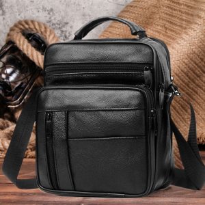 Jetcloudlive Men's Genuine Leather Handbag Shoulder Bag Fashion Cross Body Messenger Business