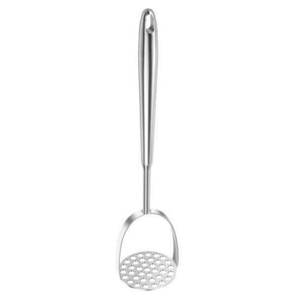 Stainless Steel Mashed Potato Masher with Wood Handle Heavy Duty Potato Masher Integrated Masher Kitchen Tool Manual Potato Smasher for Avocado Potatoes Beans