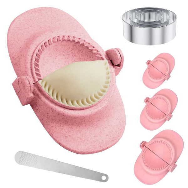 Jetcloudlive 7PCS Dumpling Maker Empanadas Press Mold,Empanada Maker Set in 3 Different Sizes with Round Dough Cutter&Stuffing Spoon Chinese Dumpling Pie Empanadas Press Mold Kitchen Accessories