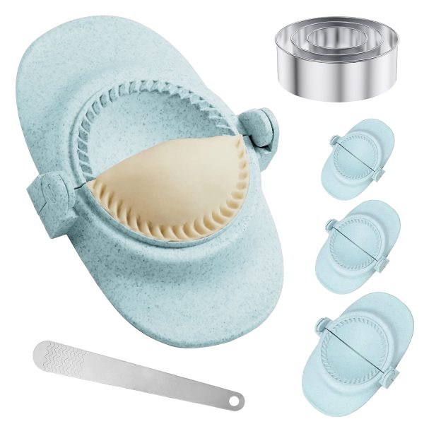 Jetcloudlive Dumpling Maker PP 3-Cavity Good Seal Pasta & Dumpling Mold & Stamp 7 Count