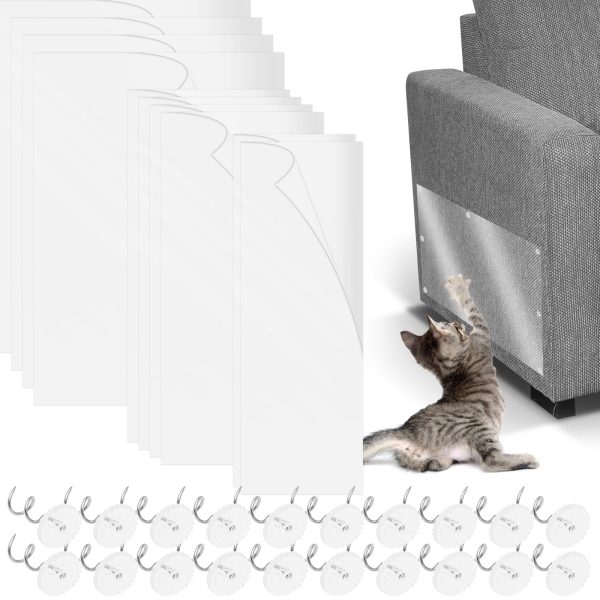 Hvxrjkn 10Pcs Cat Anti Scratch Tape Transparent PVC Anti Cat Scratch Furniture Protector Invisible Self-Adhesive Furniture Scratch Resistant Protector Tape for Bed Sofa Door Chairs 17 x 6/8/12inch