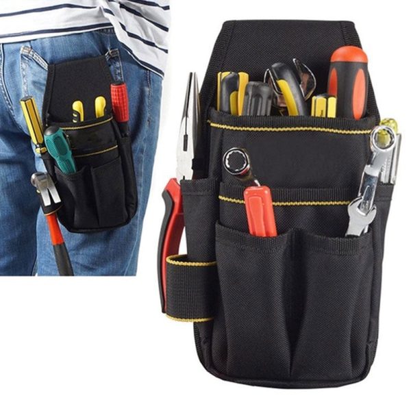 EUWBSSR Electrician Waist Pocket Tool Pouch Belt Bag Screwdriver Kit Holder Storage Bag