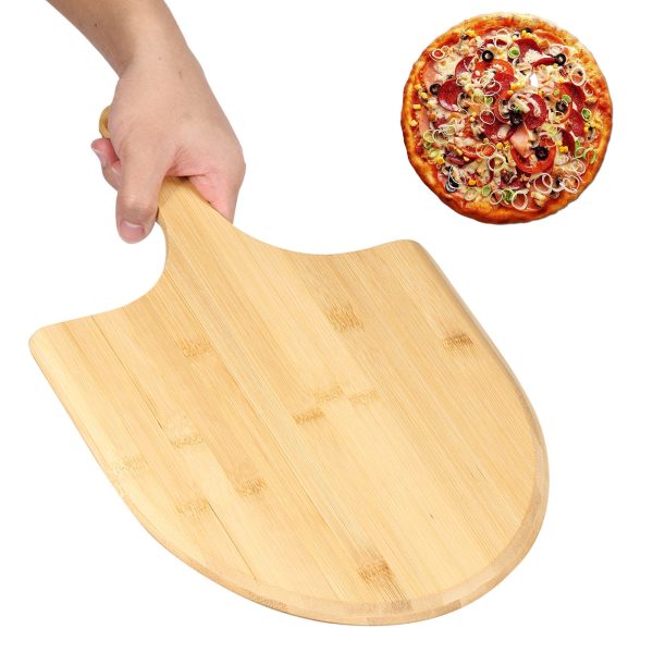 15.8 Inch Bamboo Pizza Peel With Long Handle,Spatula Round Pizza Paddle,Large Pizza Spatula Mul-Pizza Turning Peel Hanging Pizza Shovel Pizza Paddle for Home Kitchen Pizza Cake