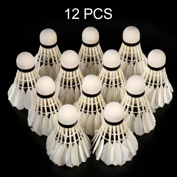 Willstar 12pcs Feather Badminton Ball,Shuttlecocks Goose with Great Stability and Durability, High Speed Badminton Balls for Indoor Outdoor Game