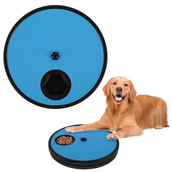 Dog Scratch Pad for Nails Non-Slip Dog Scratch Board with 6 Snack Compartments Rotating Round Dog Nail Scratch Board Removable Scratching Scratchboard Scratchpad Sandpaper for Dog Pet