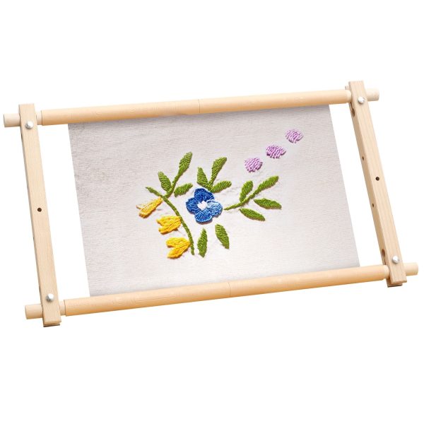 Embroidery Frame Needlepoint Embroidery Tapestry Scroll Frame Beech Wood Cross Stitch Frame Removable Needlepoint Stretcher Frame Stitching Frame Square Tool for Embroidery 21x12inch