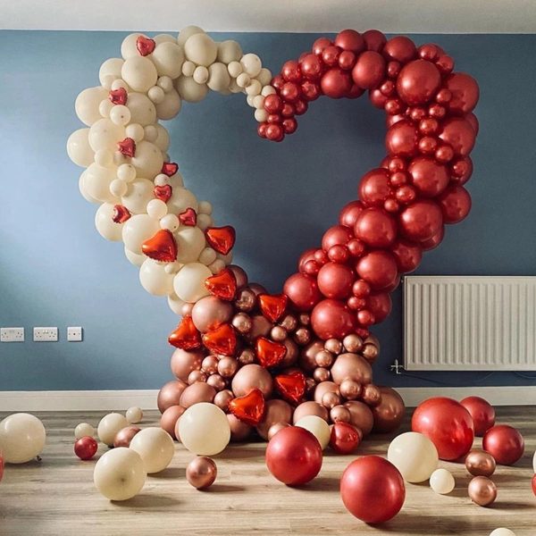 Tcwhniev 59in Balloon Arch Kit Balloon Arch Stand Removable Balloon Column Arch Kit Heart-Shaped Love Balloon Garland Stand with Water Bag&Chassis DIY Balloon Arch Frame for Wedding Party Decor