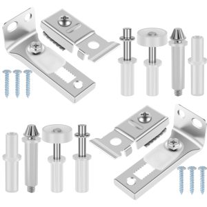 Rzvnmko Bi-Fold Silver White Modern Stainless Steel Zinc Plating Barn Door Hardware Kit 12 Pieces