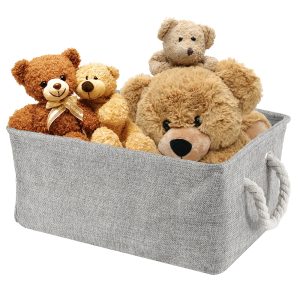 Rzvnmko Grey Basket Storage Baskets Fabric Baskets Rectangular Storage Bins Decorative Baskets Canvas Storage Basket for Empty Gifts, Basket Storage for Nursery