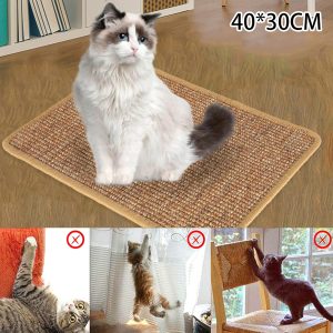 Rzvnmko Cat Scratching Mat, Tough Natural Sisal Scratching Pad, Anti-Slip Cat Scratch Rug Sleeping Carpet, Superior Cat Claws Care Toy for Cat Grinding Claws and Protecting