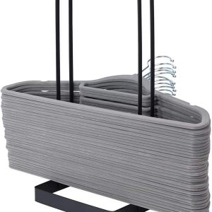 Hvxrjkn Hanger Storage Organizer Stainless Steel Clothes Hanger Holder for Adults and Children Detachable Hanger Stacker Rack Caddy Stand for Laundry Closet