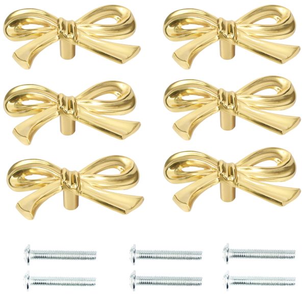 Bow Drawer Knobs Solid Brass Bow Cabinet Knob Compact Bow Drawer Pulls Decorative Bow Cabinet Pulls Elegant Bow Cabinet Handle Beautiful Bow Furniture Knobs for Home