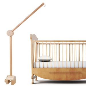 EUWBSSR Baby Crib Mobile Arm 27in Wooden Crib Mobile Holder Angle and Height Adjustable Crib Mobile Arm Non-Skid Crib Mobile Bed Bell Holder Nursery Mobile Hanger for Crib Nursery Decor