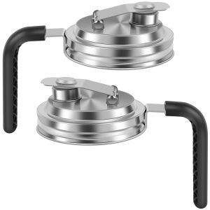 Duety Mason Jar Flip Spouts Lids Stainless Steel Spouts Lid with Handle Anti Slip Design Spouts Lid Good Seal Easy to Use Spouts Lid Suitable for Mason Jars