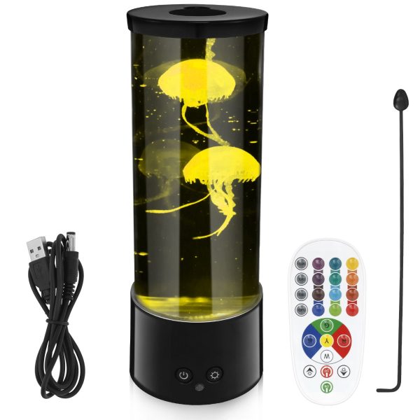 Jellyfish Lamp Aquarium Updated Table Mood Lamp Quiet Jelly Fish Tanks Light Smart Bubble Jellyfish Night Light Interesting Tower Jelly Fish Light Lamp for Bedroom