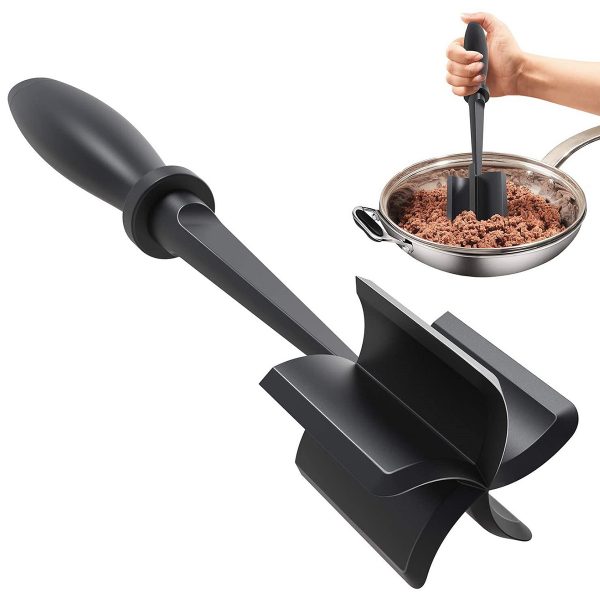 Duety Meat Chopper Heat Resistant Meat Chopper with Non-slip Handle Nylon Meat Masher Multifunctional Hamburger Chopper Beef Masher Non Stick Mix Chopper for Home Kitchen