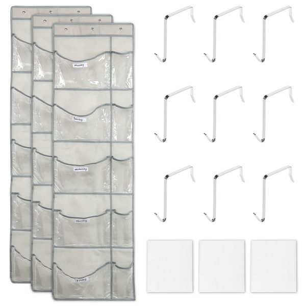 3Pcs Weekly Clothes Organizer 5 Layers Transparent Days of Week Clothes Organizer with 10 Pockets Multipurpose Monday through Friday Clothes Organizer for Kids Shirts School Uniforms