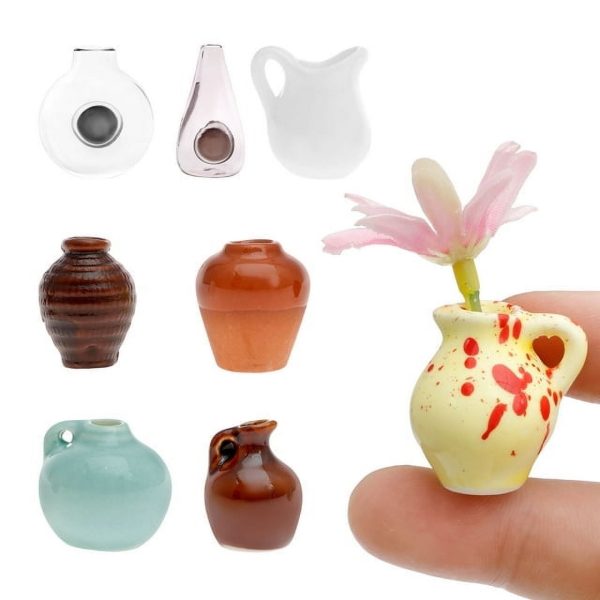 8Pcs Mini Vase Magnets Set Easy to Use Versatile Mini Ceramic Vase Magnets Exquisite Ceramic Fridge Decoration Kit for Home Use