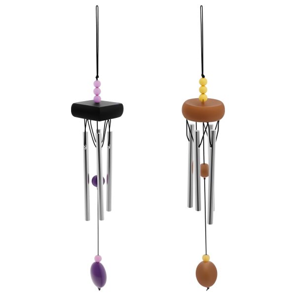 2Pcs Wind Chimes Aluminum Tube Indoor Wind Chimes With Crisp Sound Decorative Easy Hanging Small Wind Chimes for Yard Garden Outside Patio Decor