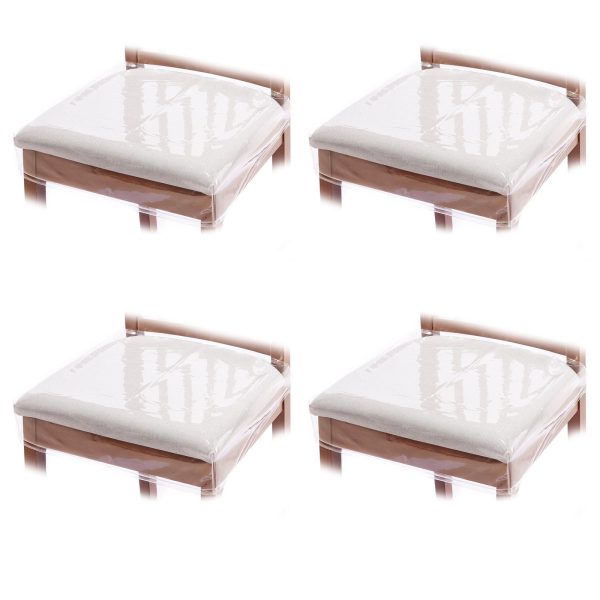 EUWBSSR 4Pcs Plastic Chair Covers Transparent PVC Dinning Chair Covers Protectors Enduring Stain Resistant Waterproof Seat Covers Easy to Clean Chair Protectors