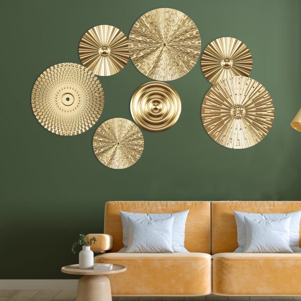 EUWBSSR Metal Plate Wall Decor Art Minimalist Gold Wall Decoration Hangable Gold Wall Home Decor Exquisite Gold Wall Hanging Decor Metal Wall Art Decor for Home Office