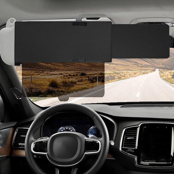 Tcwhniev Car Sun Visor Extender Adjustable Car Sunshade Extension Board Anti-Impact Sun Blocker Car Sunshade Protect from Anti-Glare, UV Rays for Safe Driving, Black