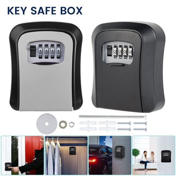 EUWBSSR Key Lock Box with Code, Lock Box for House key, Safe Box, Home Safe, Small Safe, Lockbox, Hide a Key Outside, Key Box, Lock Box for Keys Outside