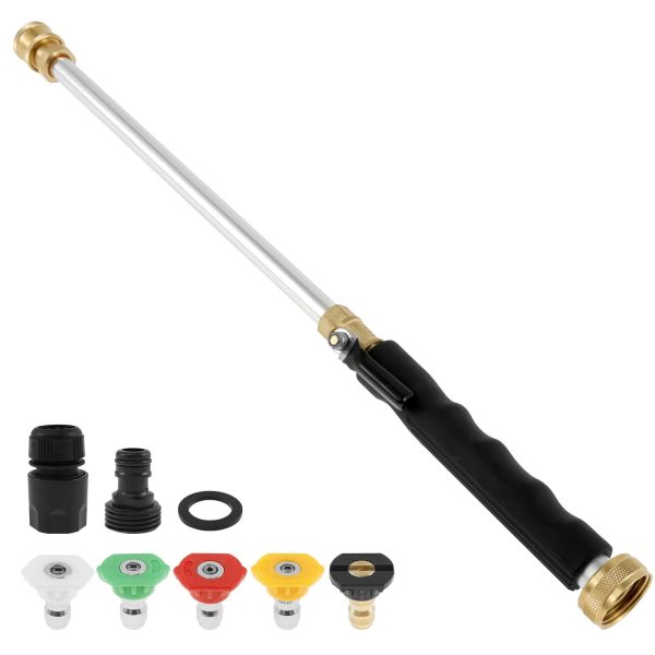 2024 Upgraded Jet Nozzle High Pressure Hose Nozzle for Garden Hose, Jetnozzle High Pressure Washer Tools With 5 Different Nozzles and Quick Connectors for Car Pet Patio Window Washing