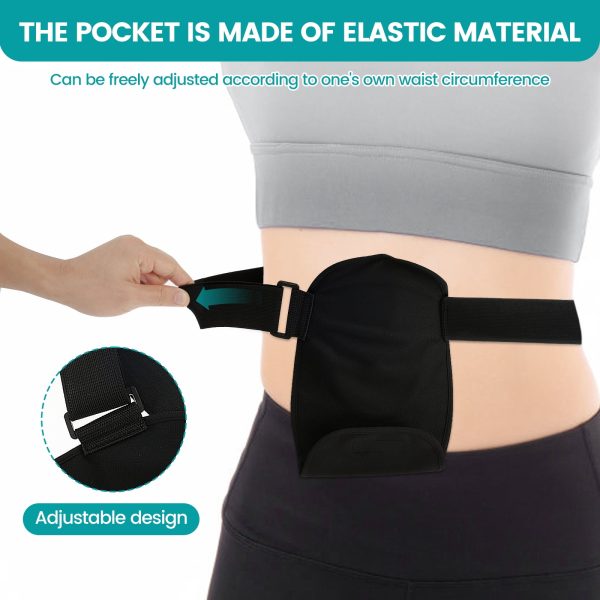 2 Pcs Colostomy Bag Covers Waterproof Ostomy Bag Covers Adjustable Ileostomy Bag Covers Reusable Ostomy Pouch Covers Lightweight Stoma Pouch Cover for Women Men Black