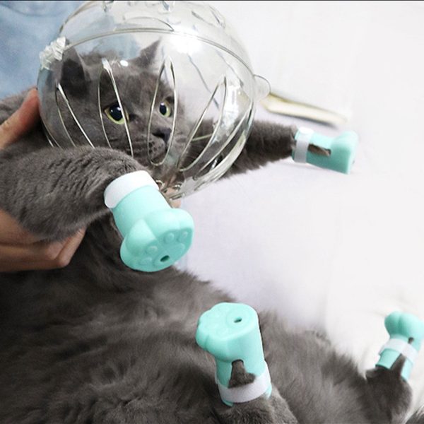 RZVNMKO Cat Muzzle & Boots Anti-Bite Breathable Hood, Clear, 2 Piece Set