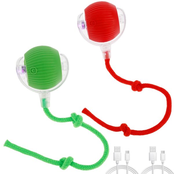 1/2Pcs Automatic Pet Rolling Ball USB Rechargeable Electric Pet Ball Toy Interactive Cat Ball Toy Smart Self Rolling Dog Ball Toy Safe Electric Dog Ball 4 Modes for Pet Cat Dog