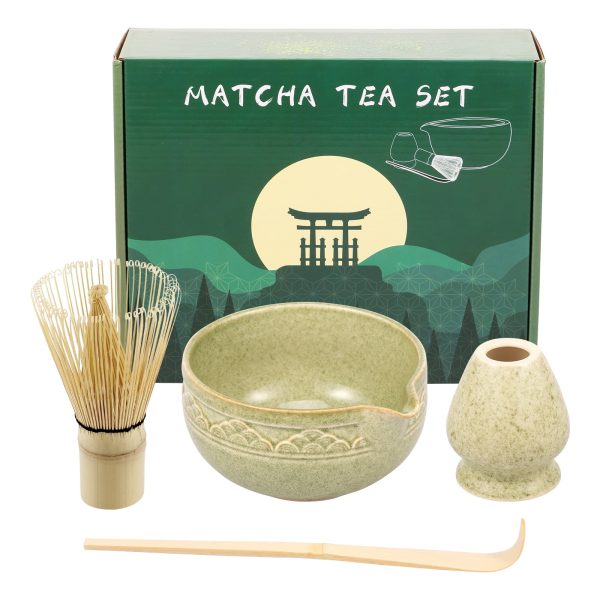 5 Pcs Matcha Set Elegant Matcha Tea Set Includes Matcha Bowl Matcha Whisk Holder Bamboo Matcha Whisk and Scoop Practical Matcha Kit for Tea Lovers Matcha Making